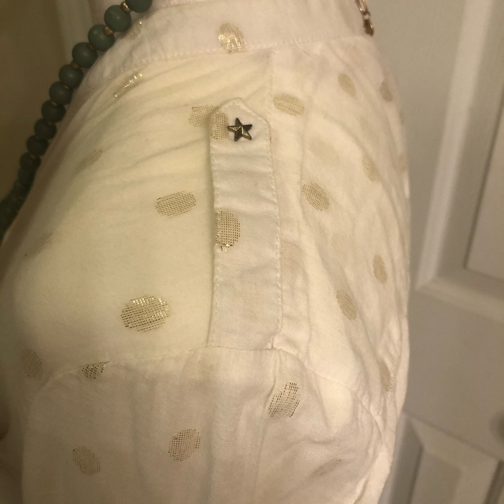 Mng mango cream polka dot long sleeve shirt xxs - Picture 4 of 6